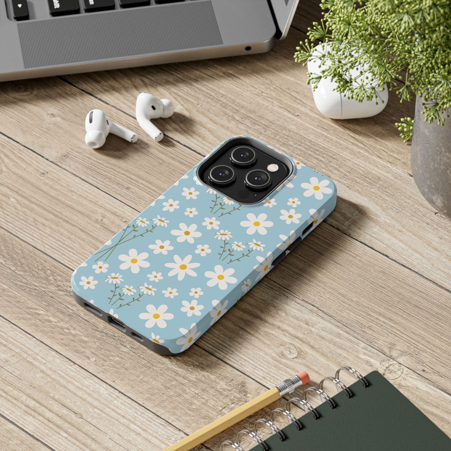 Sky Blue Daisy Tough Phone Case for iPhone and Samsung Galaxy