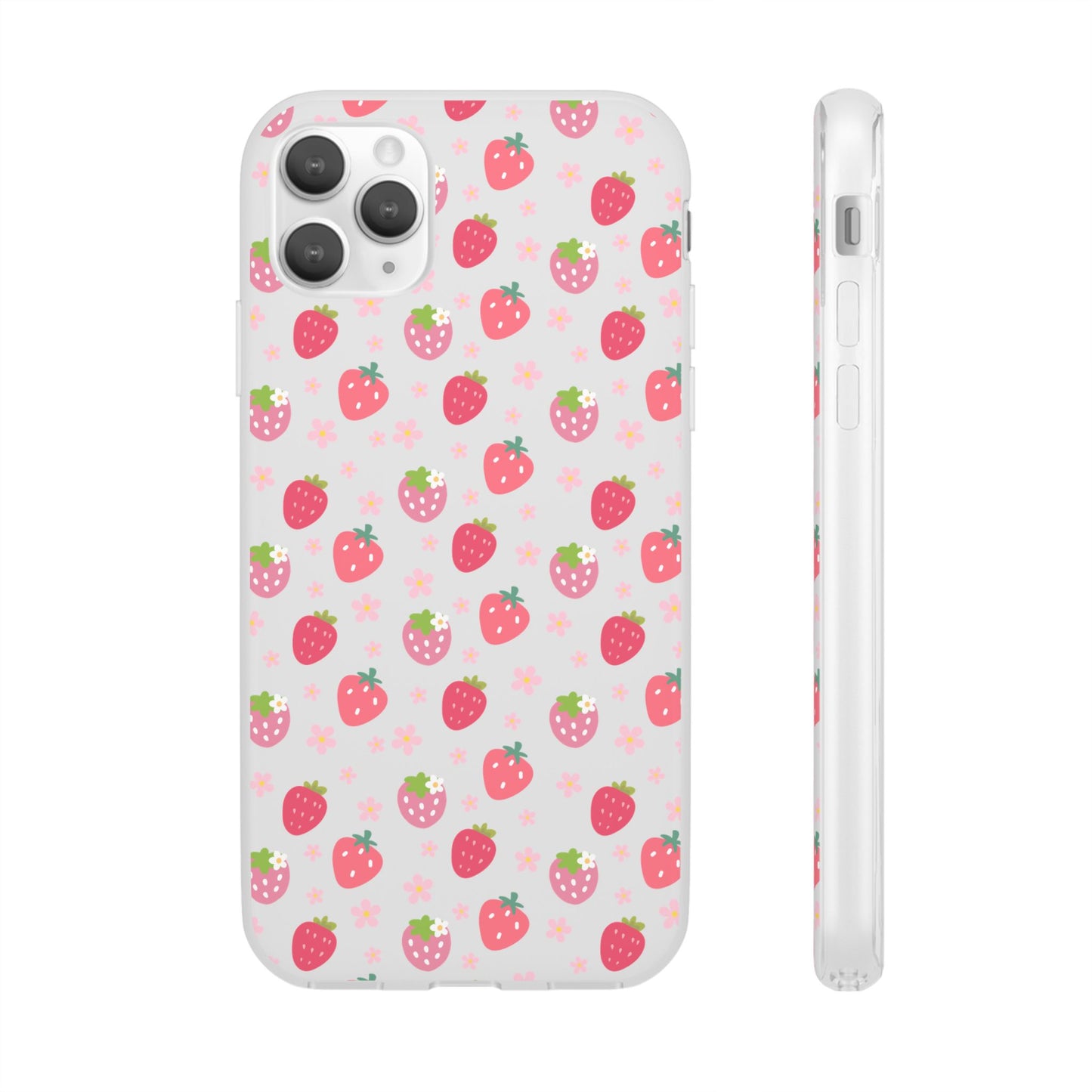 Strawberries and Daisies Flexible Phone Case iPhone Case Samsung Galaxy - Phone Case - Kristine Celestine