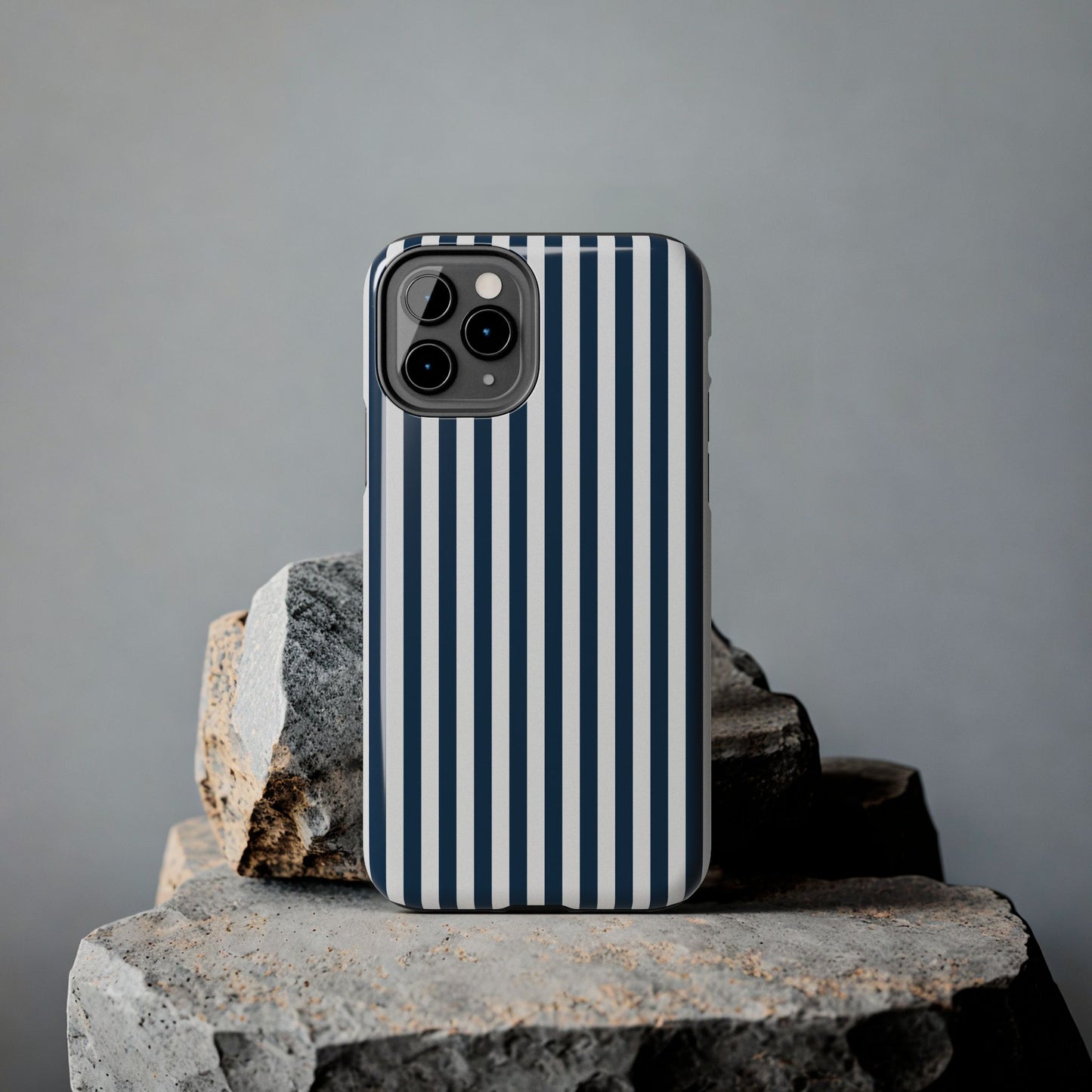 Navy Blue Stripes Tough Phone Case for iPhone and Samsung Galaxy