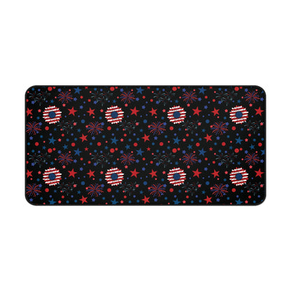 Starry Night America Desk Mat 4th of July Daisy Computer Mat Red White and Blue USA Office Mat