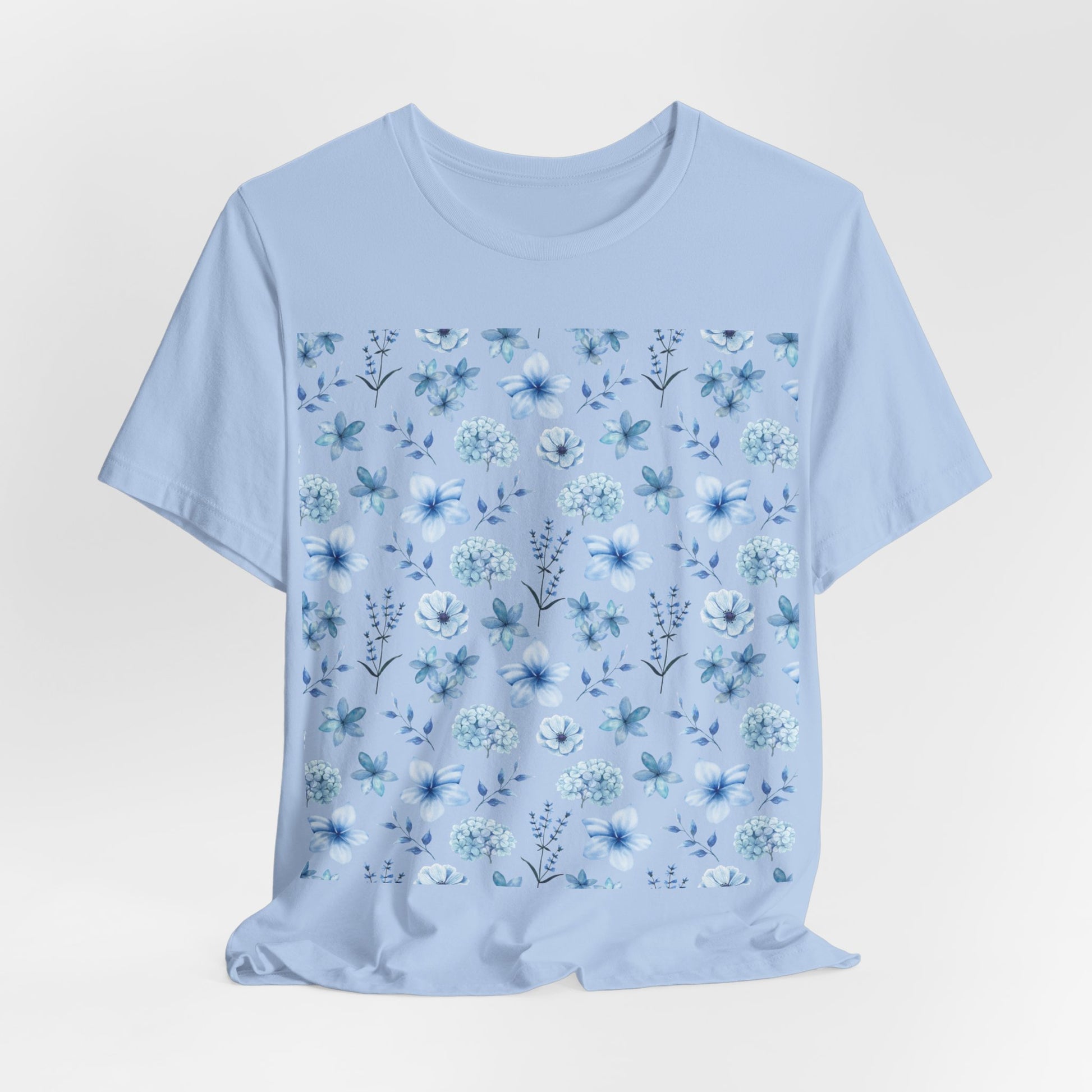 Snowy Blue Flowers T - Shirt - T - Shirt - Kristine Celestine