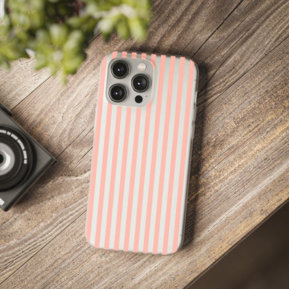 Coral Pink Stripes Flexible Phone Case iPhone Case Samsung Galaxy - Phone Case - Kristine Celestine