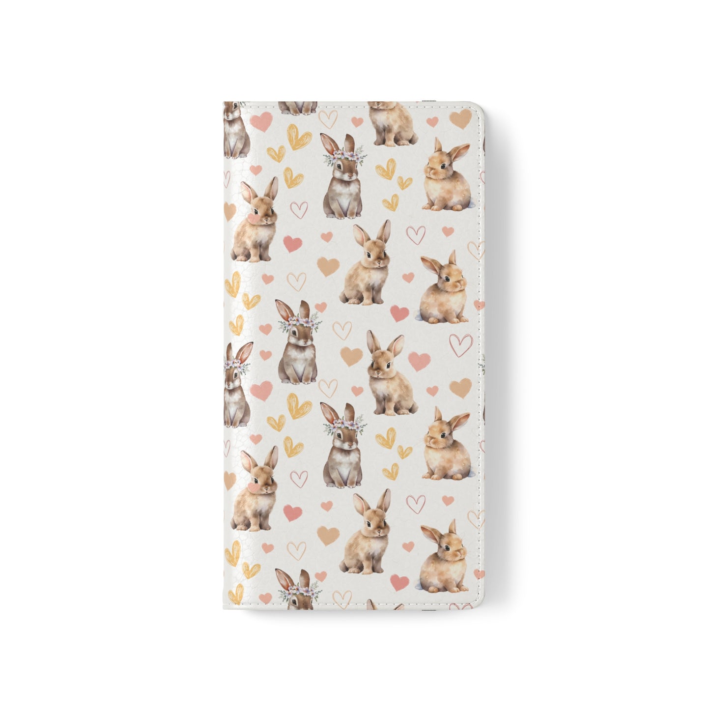 Bunny Love Flip Phone Case Cover with Pockets