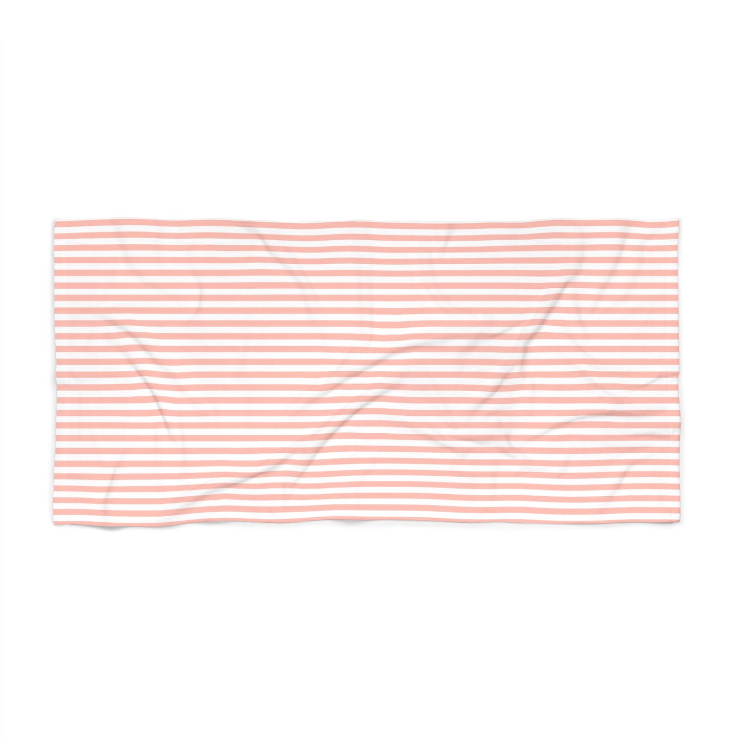 Coral Pink Stripes Beach Towel