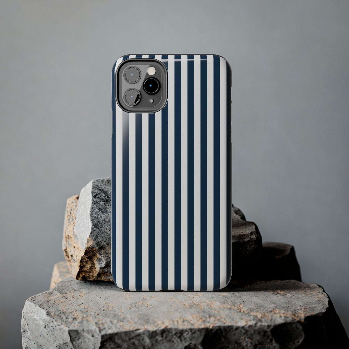 Navy Blue Stripes Tough Phone Case for iPhone and Samsung Galaxy