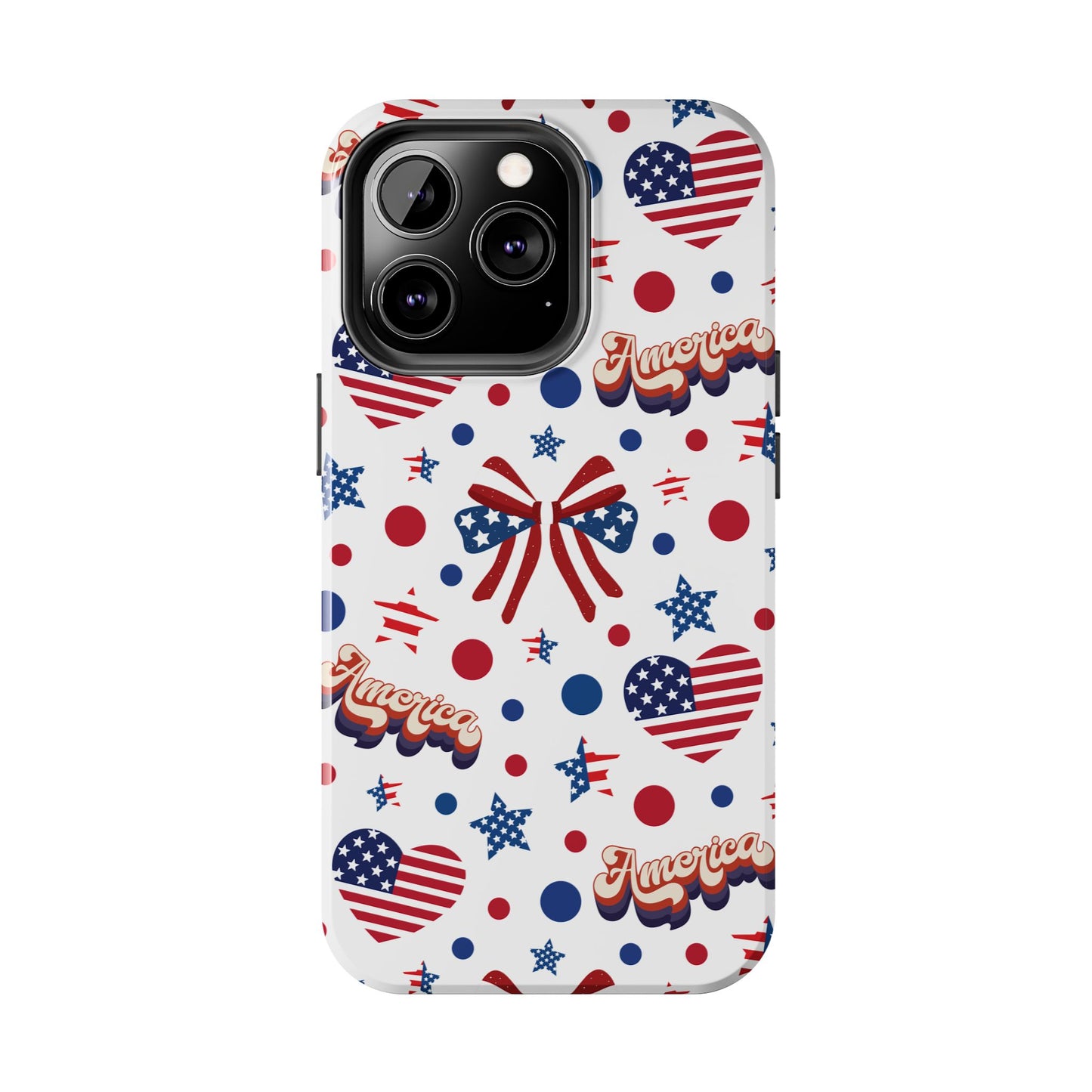 Coque de téléphone robuste America's Sweetheart and Bows pour iPhone et Samsung Galaxy