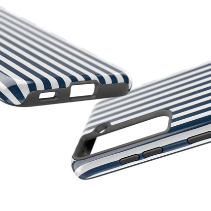 Navy Blue Stripes Tough Phone Case for iPhone and Samsung Galaxy