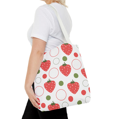 Red Strawberry Bubbles Tote Bag - Bags - Kristine Celestine