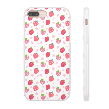 Strawberries and Daisies Flexible Phone Case iPhone Case Samsung Galaxy - Phone Case - Kristine Celestine