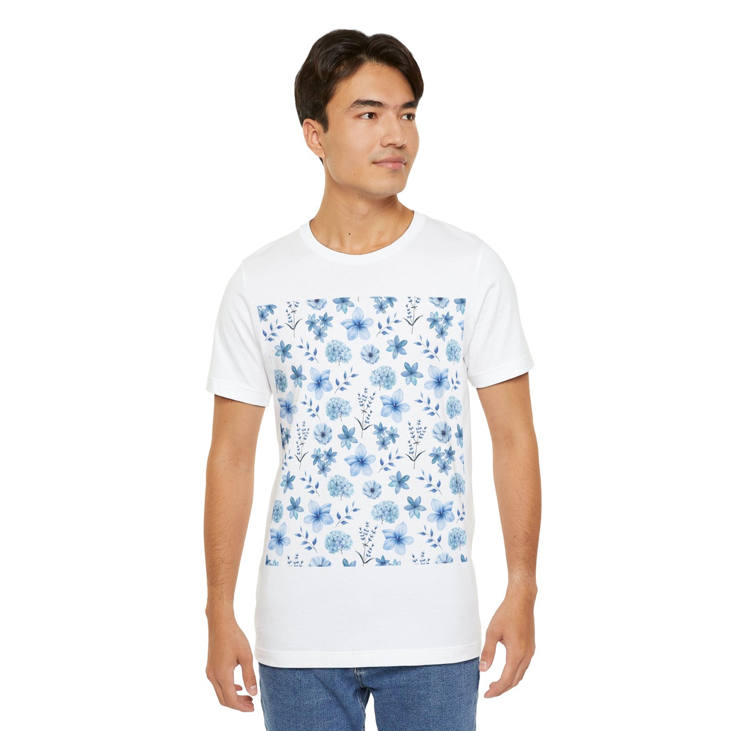 Snowy Blue Flowers T-Shirt