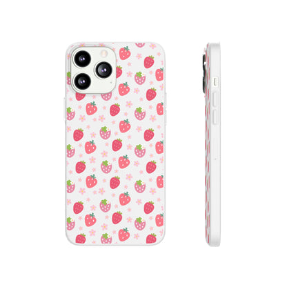 Strawberries and Daisies Flexible Phone Case iPhone Case Samsung Galaxy - Phone Case - Kristine Celestine