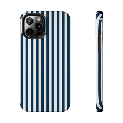 Navy Blue Stripes Tough Phone Case for iPhone and Samsung Galaxy