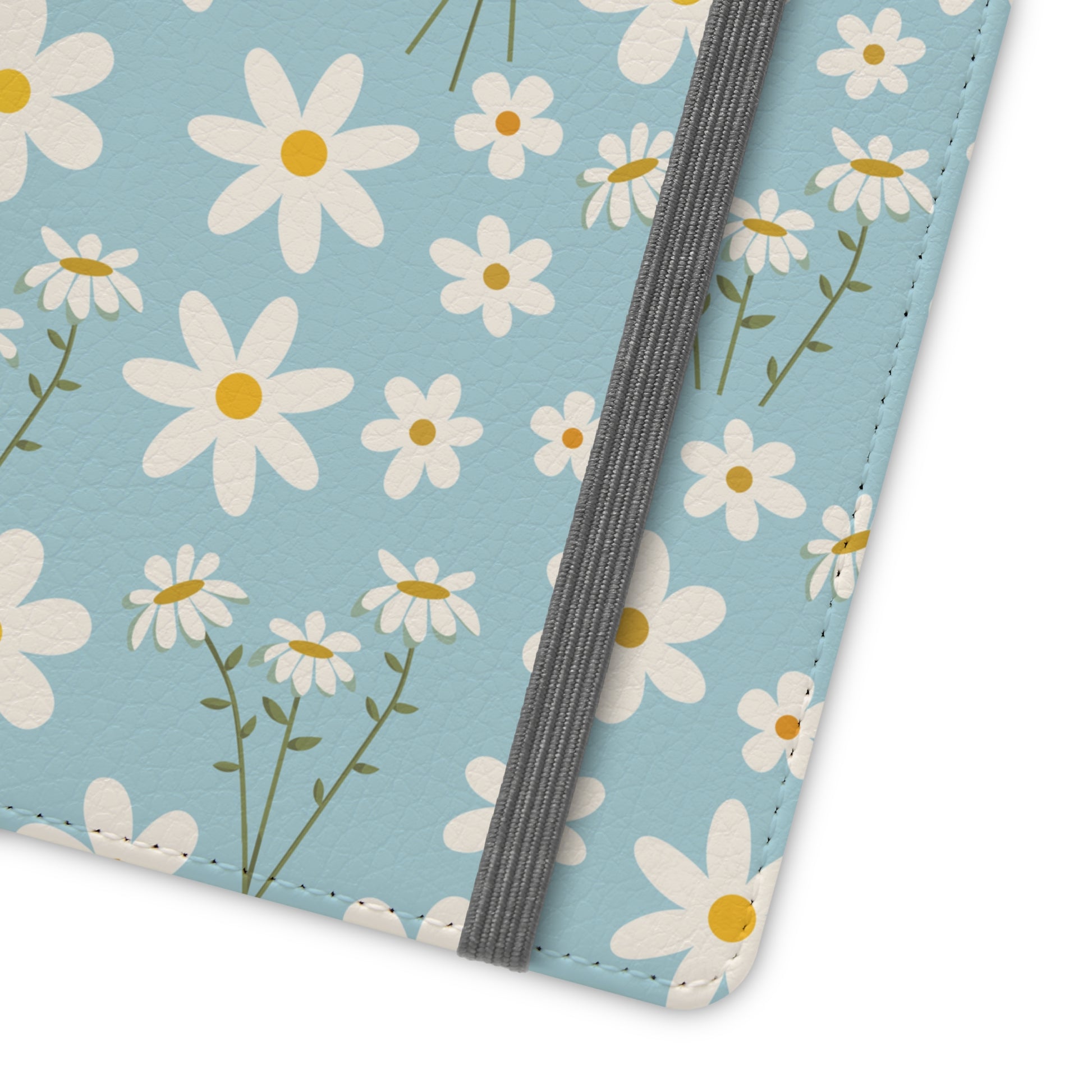 Sky Blue Daisy Flip Phone Case Cover with Pockets - Phone Case - Kristine Celestine