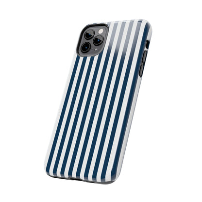 Navy Blue Stripes Tough Phone Case for iPhone and Samsung Galaxy