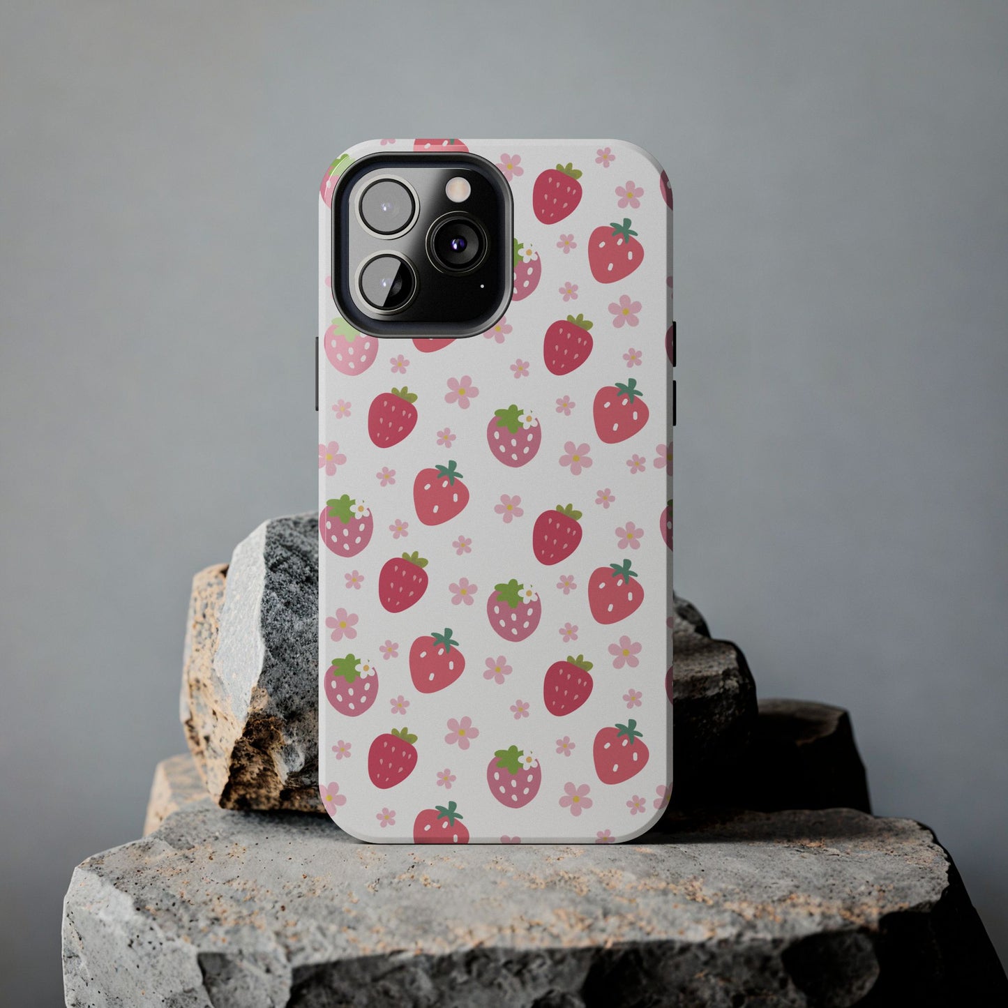 Strawberries and Daisies Tough Phone Case for iPhone and Samsung Galaxy