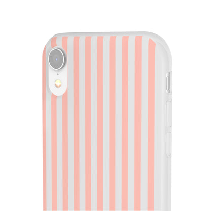 Coral Pink Stripes Flexible Phone Case iPhone Case Samsung Galaxy - Phone Case - Kristine Celestine