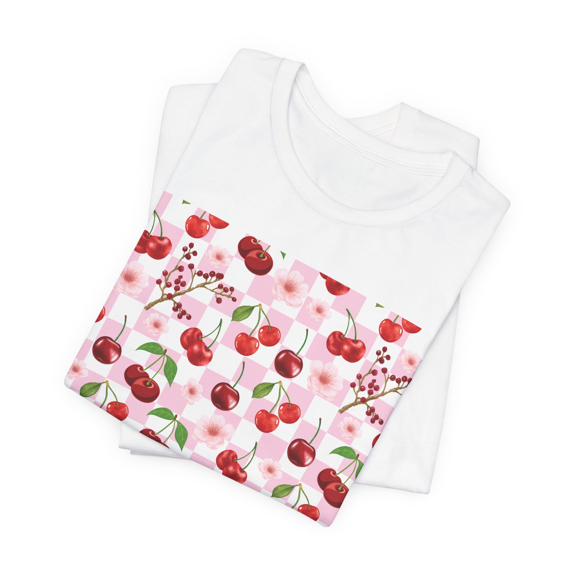 Cherry Checkerboard T - Shirt - T - Shirt - Kristine Celestine