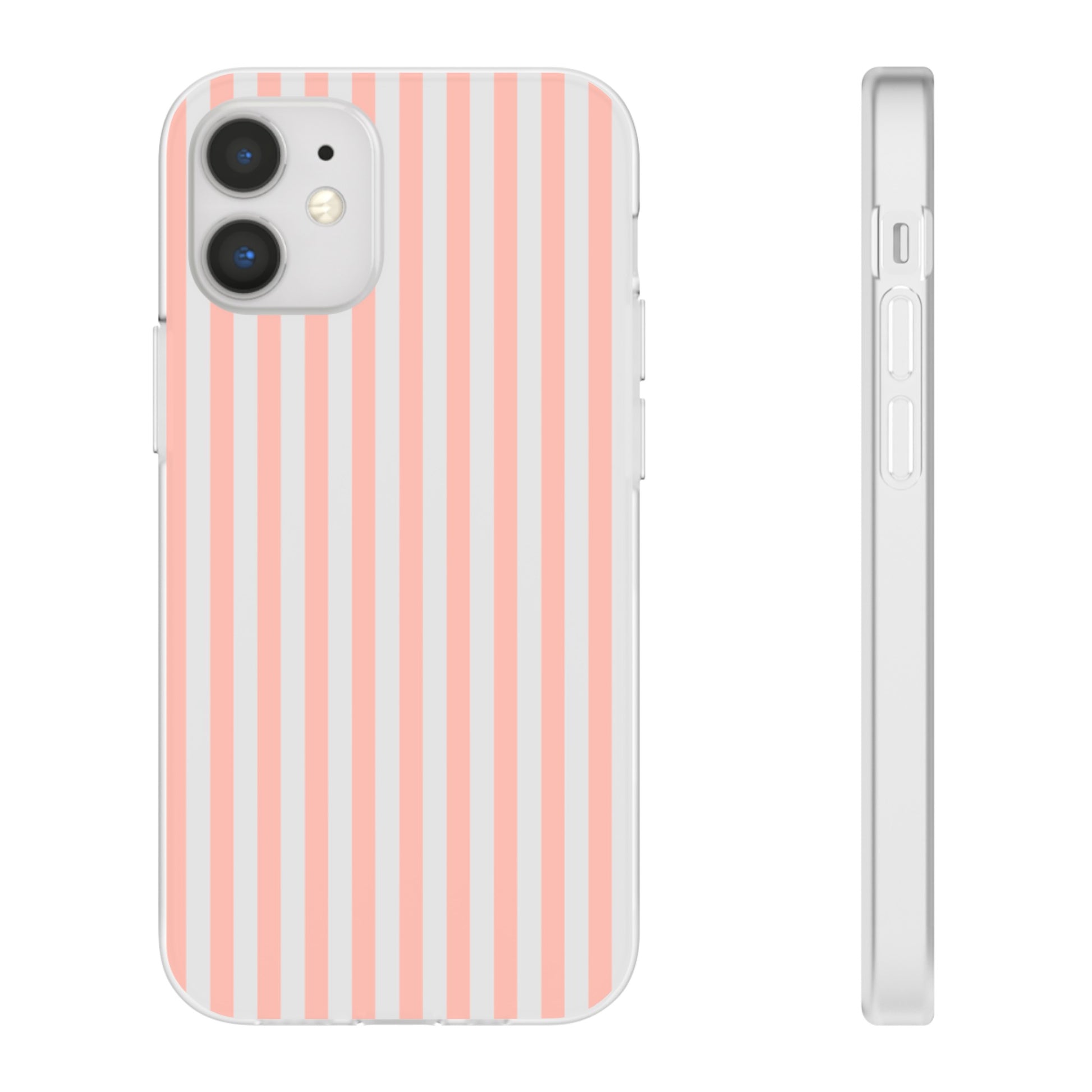 Coral Pink Stripes Flexible Phone Case iPhone Case Samsung Galaxy - Phone Case - Kristine Celestine