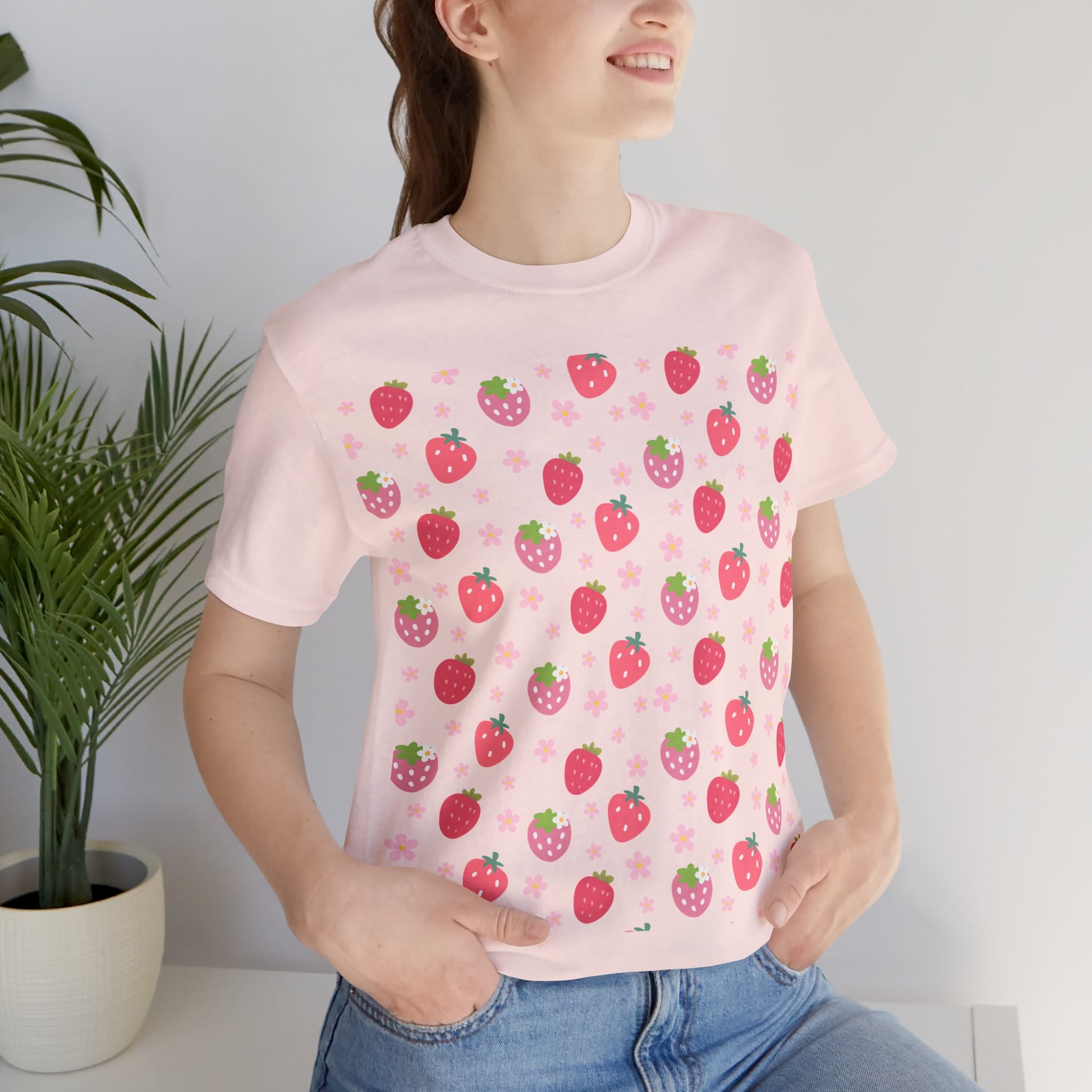 Strawberries and Daisies T - Shirt - T - Shirt - Kristine Celestine