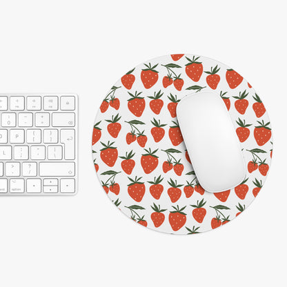 Tropical Strawberry Mousepad Red Fruity Strawberries Desk Pad