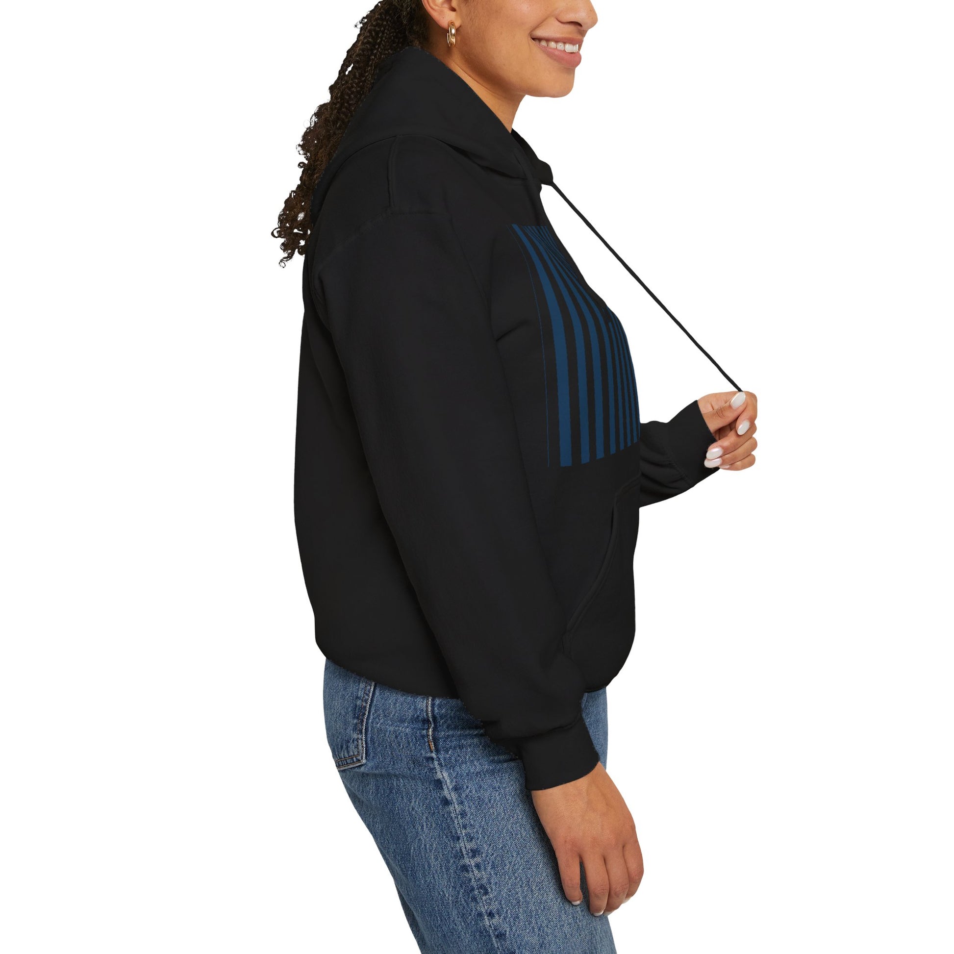 Navy Blue Stripes Hoodie - Hoodie - Kristine Celestine