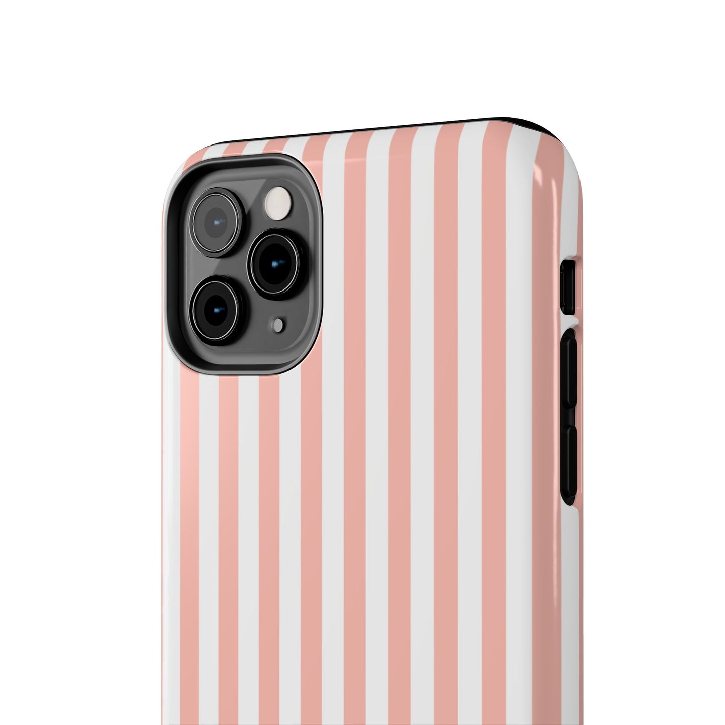 Coral Pink Stripes Tough Phone Case for iPhone and Samsung Galaxy