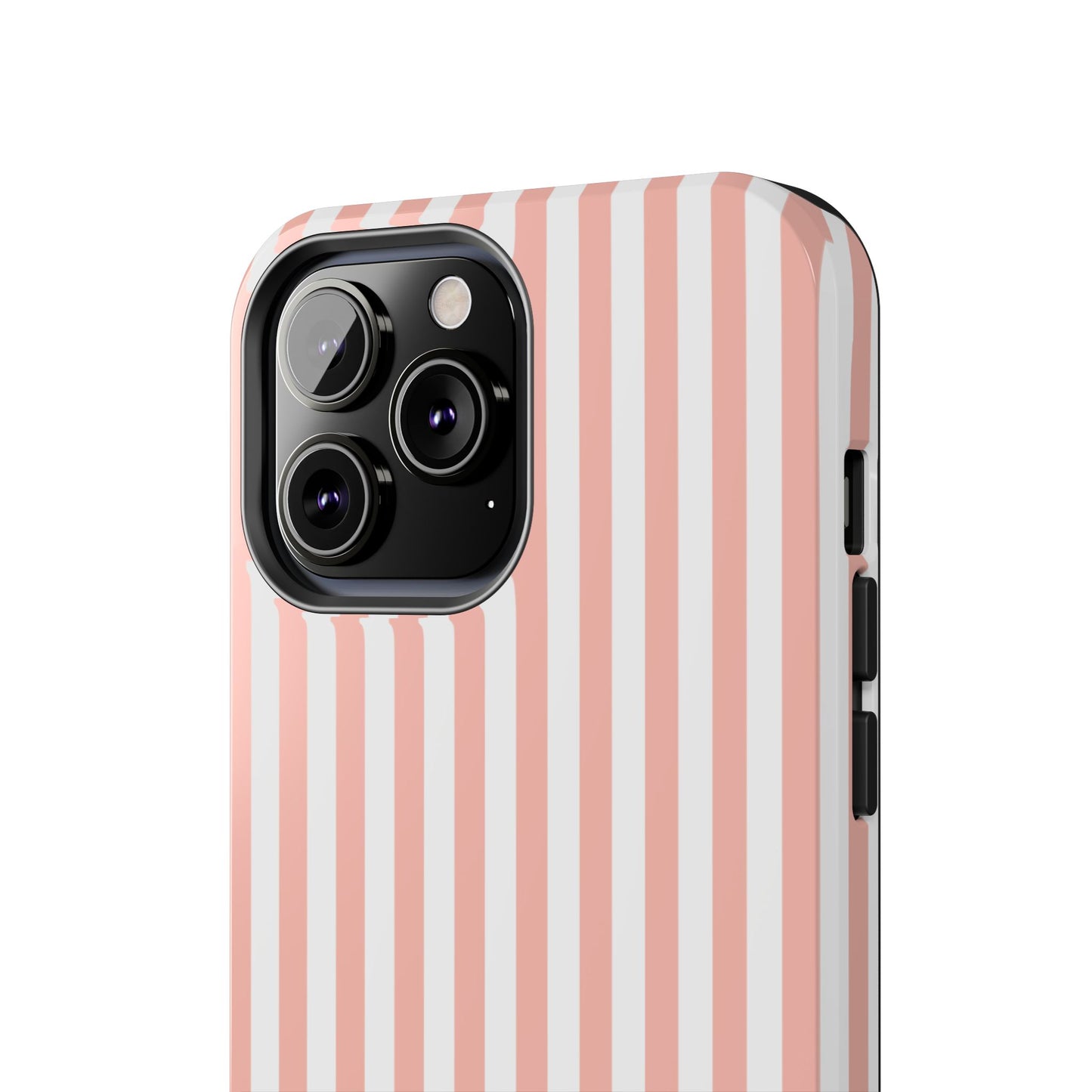 Coral Pink Stripes Tough Phone Case for iPhone and Samsung Galaxy