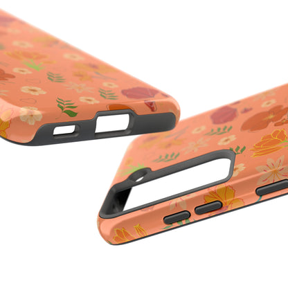 Coque de téléphone résistante Coral Peach Meadow pour iPhone et Samsung Galaxy