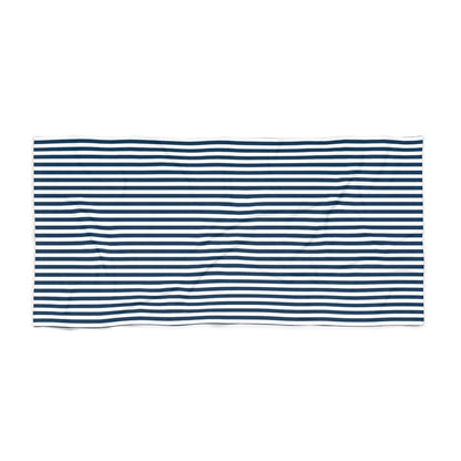 Navy Blue Stripes Beach Towel