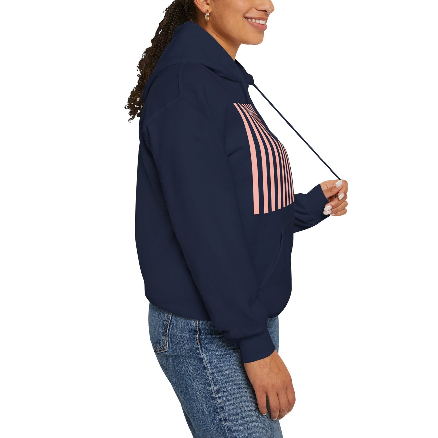 Coral Pink Stripes Hoodie - Hoodie - Kristine Celestine