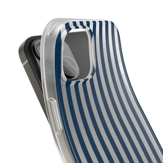 Navy Blue Stripes Flexible Phone Case iPhone Case Samsung Galaxy - Phone Case - Kristine Celestine