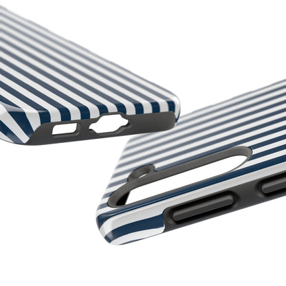 Navy Blue Stripes Tough Phone Case for iPhone and Samsung Galaxy