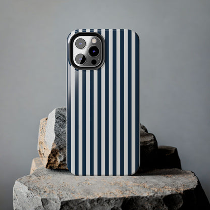 Navy Blue Stripes Tough Phone Case for iPhone and Samsung Galaxy