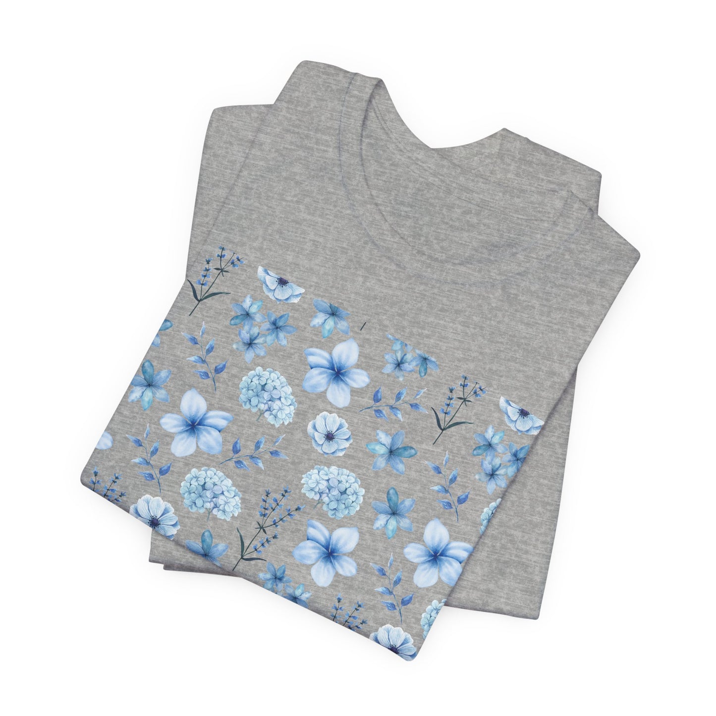 Snowy Blue Flowers T - Shirt - T - Shirt - Kristine Celestine