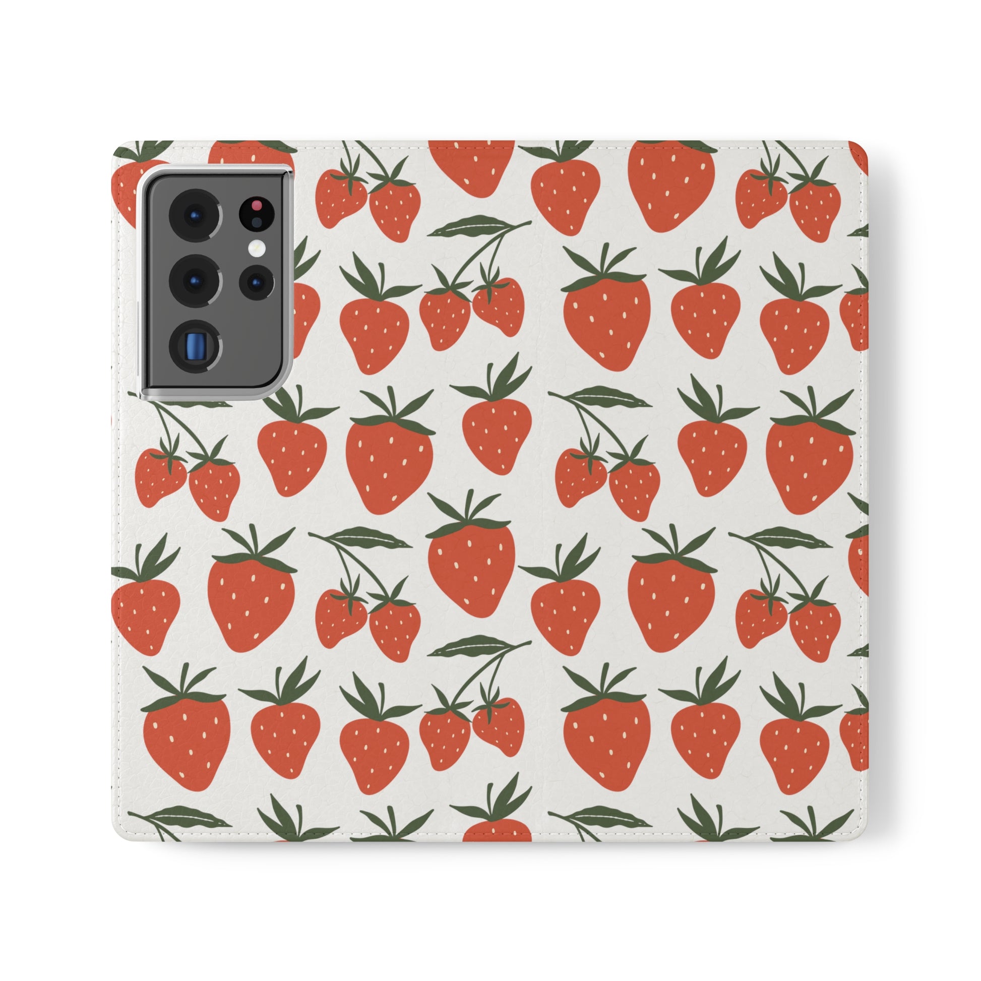 Tropical Strawberry Flip Phone Case Cover with Pockets - Phone Case - Printify - Kristine Celestine