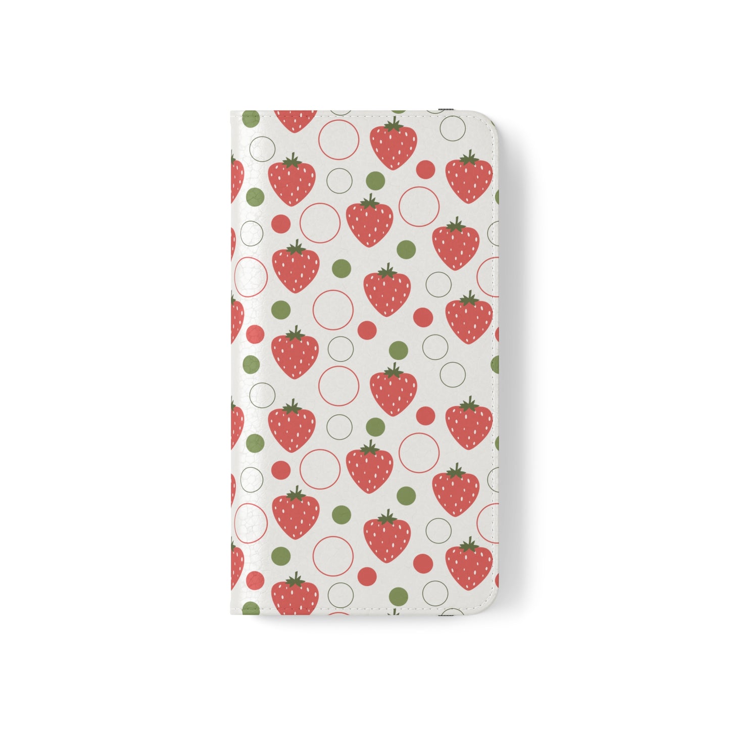 Red Strawberry Bubbles Flip Phone Case Cover with Pockets - Phone Case - Printify - Kristine Celestine