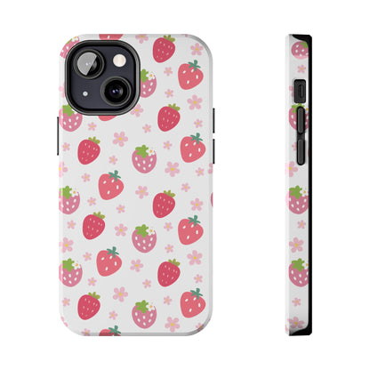 Strawberries and Daisies Tough Phone Case for iPhone and Samsung Galaxy