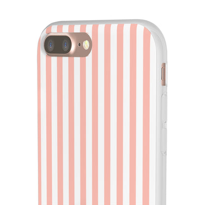 Coral Pink Stripes Flexible Phone Case iPhone Case Samsung Galaxy - Phone Case - Kristine Celestine