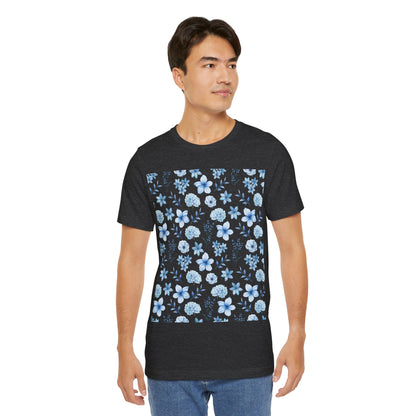 Snowy Blue Flowers T - Shirt - T - Shirt - Kristine Celestine