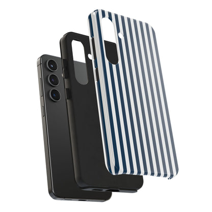 Navy Blue Stripes Tough Phone Case for iPhone and Samsung Galaxy