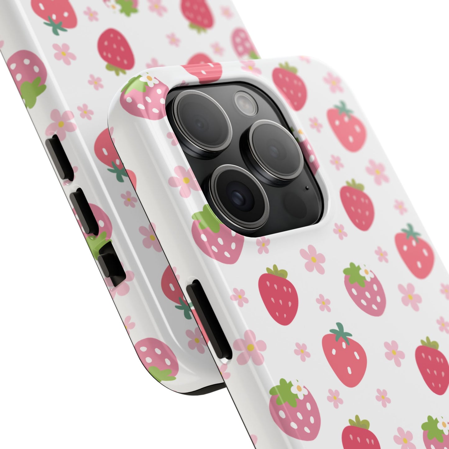 Strawberries and Daisies Tough Phone Case for iPhone and Samsung Galaxy