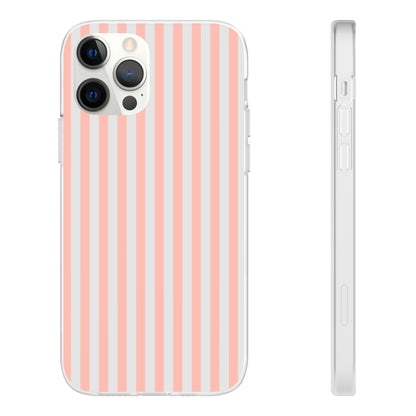 Coral Pink Stripes Flexible Phone Case iPhone Case Samsung Galaxy - Phone Case - Kristine Celestine