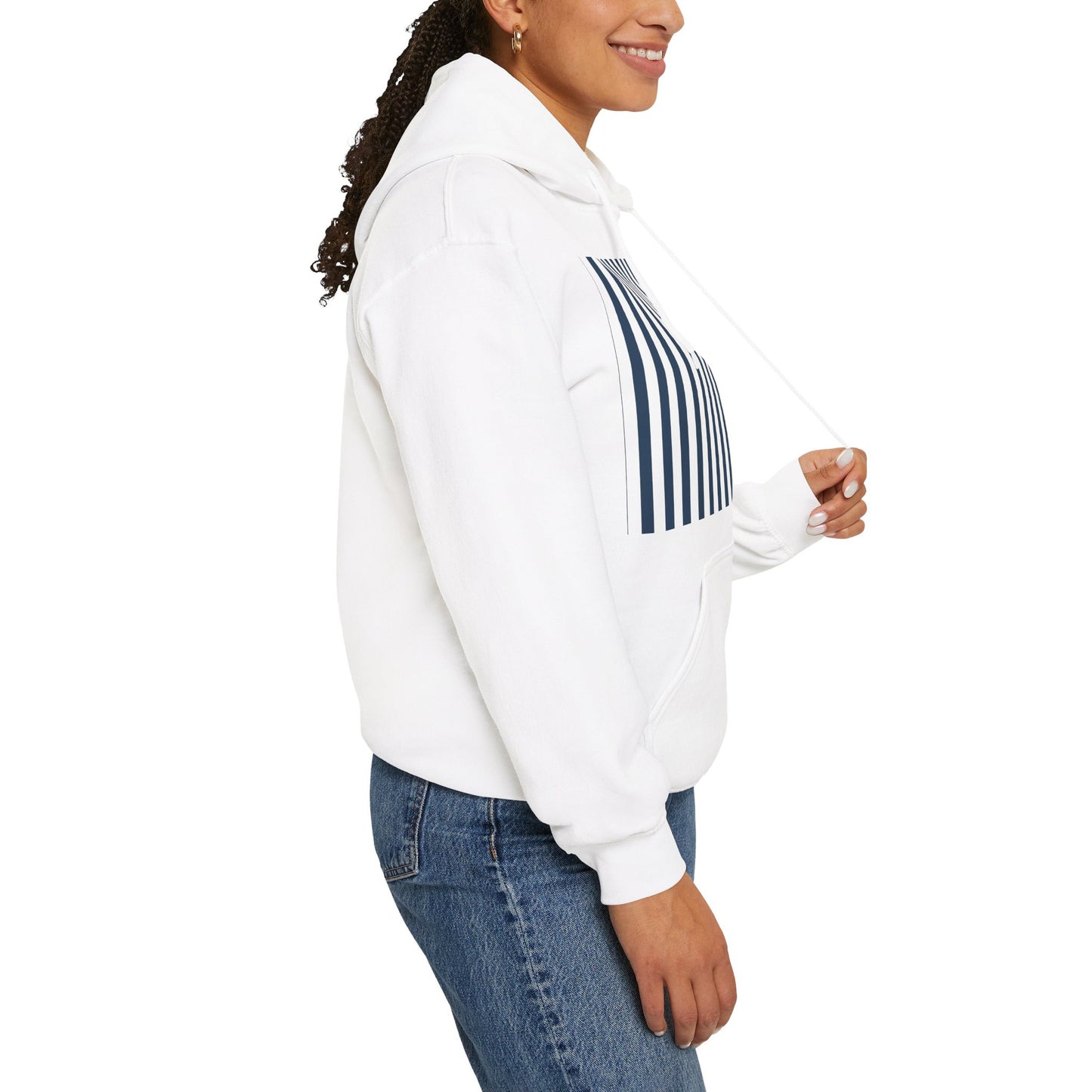 Navy Blue Stripes Hoodie - Hoodie - Kristine Celestine