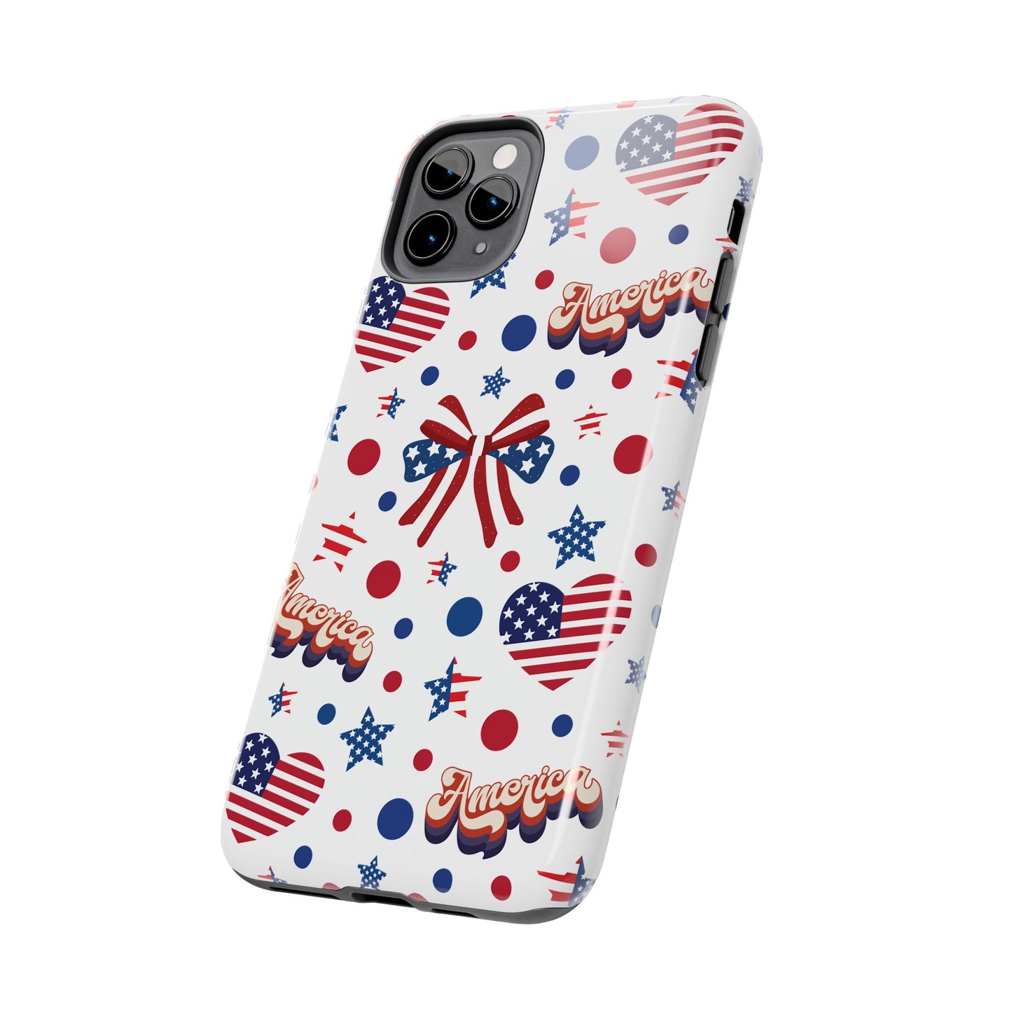 Coque de téléphone robuste America's Sweetheart and Bows pour iPhone et Samsung Galaxy