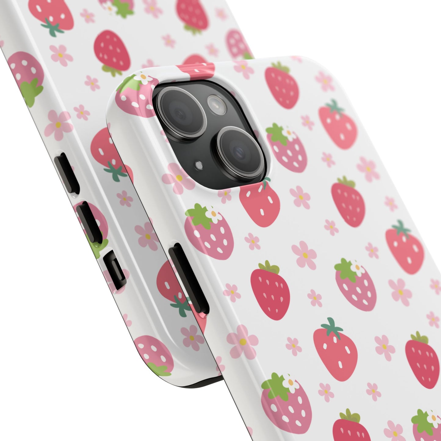 Strawberries and Daisies Tough Phone Case for iPhone and Samsung Galaxy