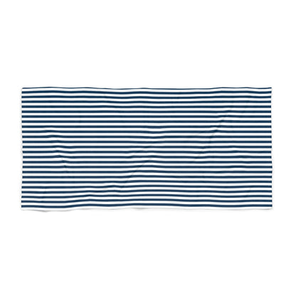 Navy Blue Stripes Beach Towel