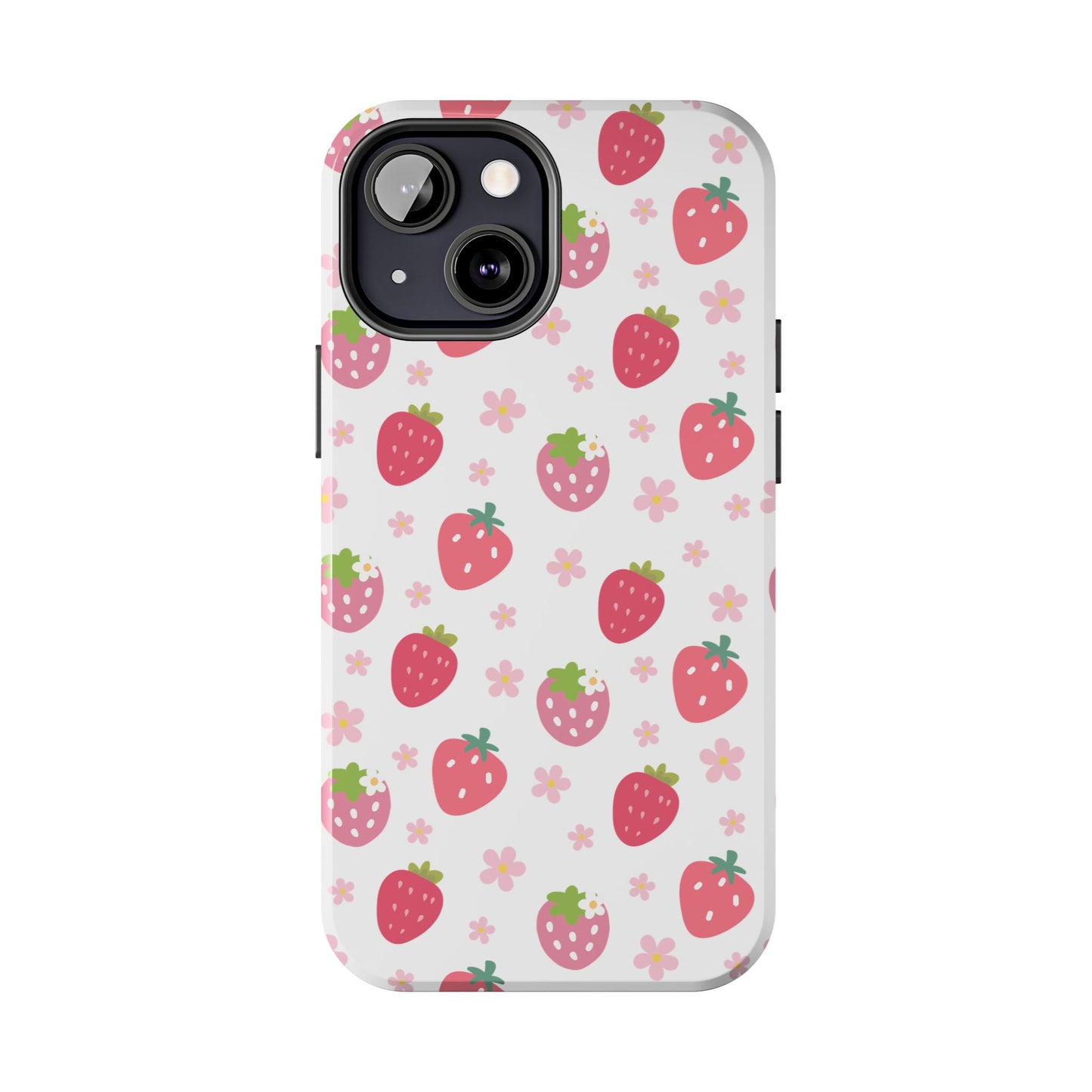 Strawberries and Daisies Tough Phone Case for iPhone and Samsung Galaxy