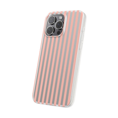 Coral Pink Stripes Flexible Phone Case iPhone Case Samsung Galaxy - Phone Case - Kristine Celestine