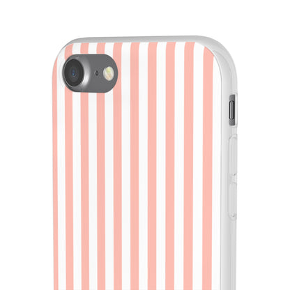 Coral Pink Stripes Flexible Phone Case iPhone Case Samsung Galaxy - Phone Case - Kristine Celestine