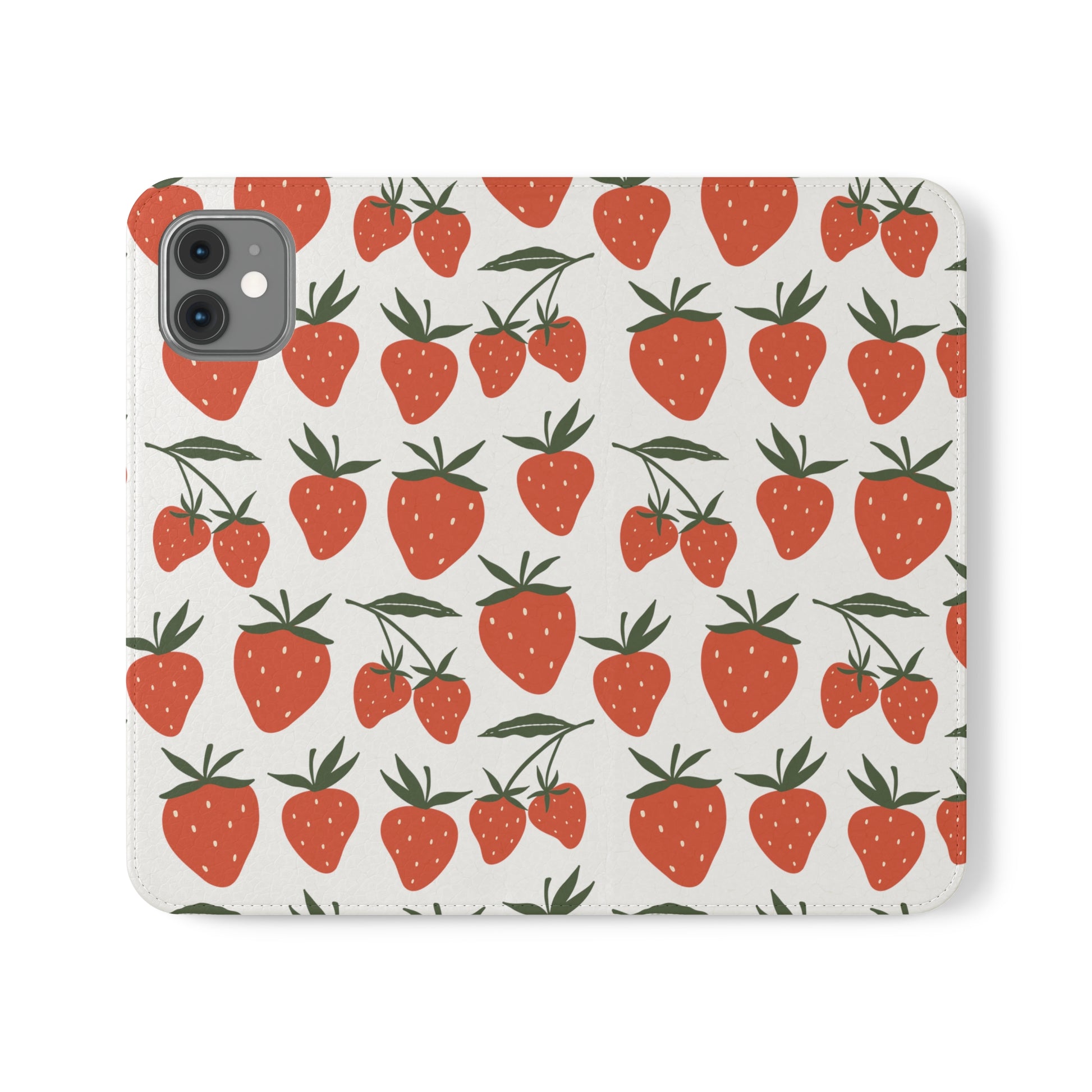 Tropical Strawberry Flip Phone Case Cover with Pockets - Phone Case - Printify - Kristine Celestine